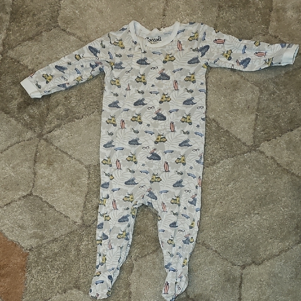 Coccoli Surfs Up Bamboo Zipper Footie